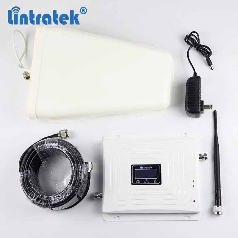 Lintratek Wholesale Triple Band 4g signal amplifier 800 1800 2100Mhz 4G Mobile phone signal boosters cellular gsm repeater